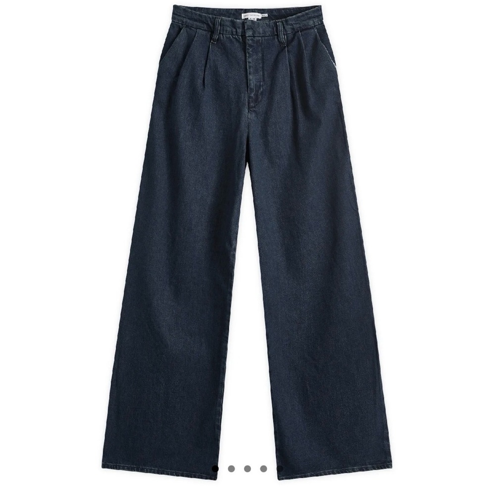 Good American 90's Pleated Trouser 
Wide-Leg Dark Blue Jeans 22 GFD174 NEW NWT